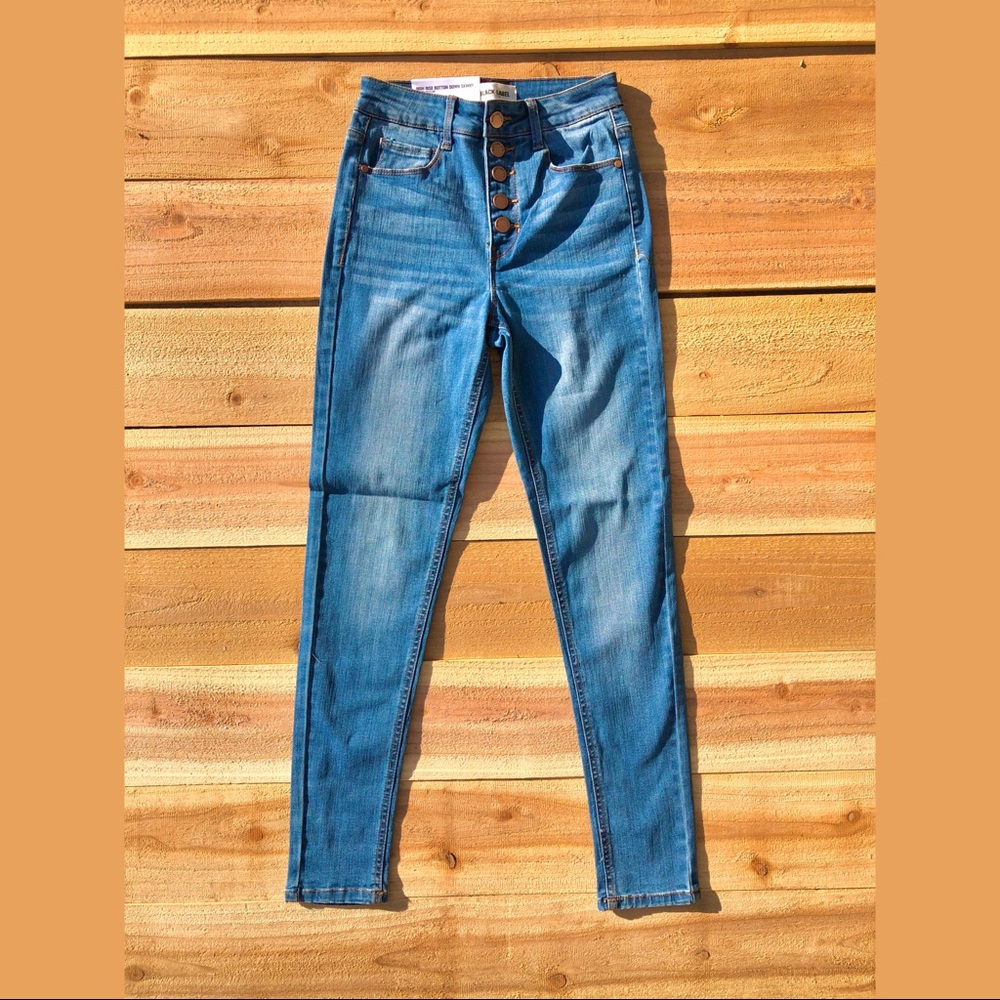 HP! Button Front High Waist Skinny Jeans - Picture 2 of 5